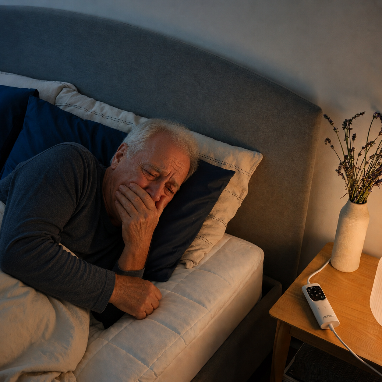 Serata invernale accogliente con letto caldo pronto per la notte